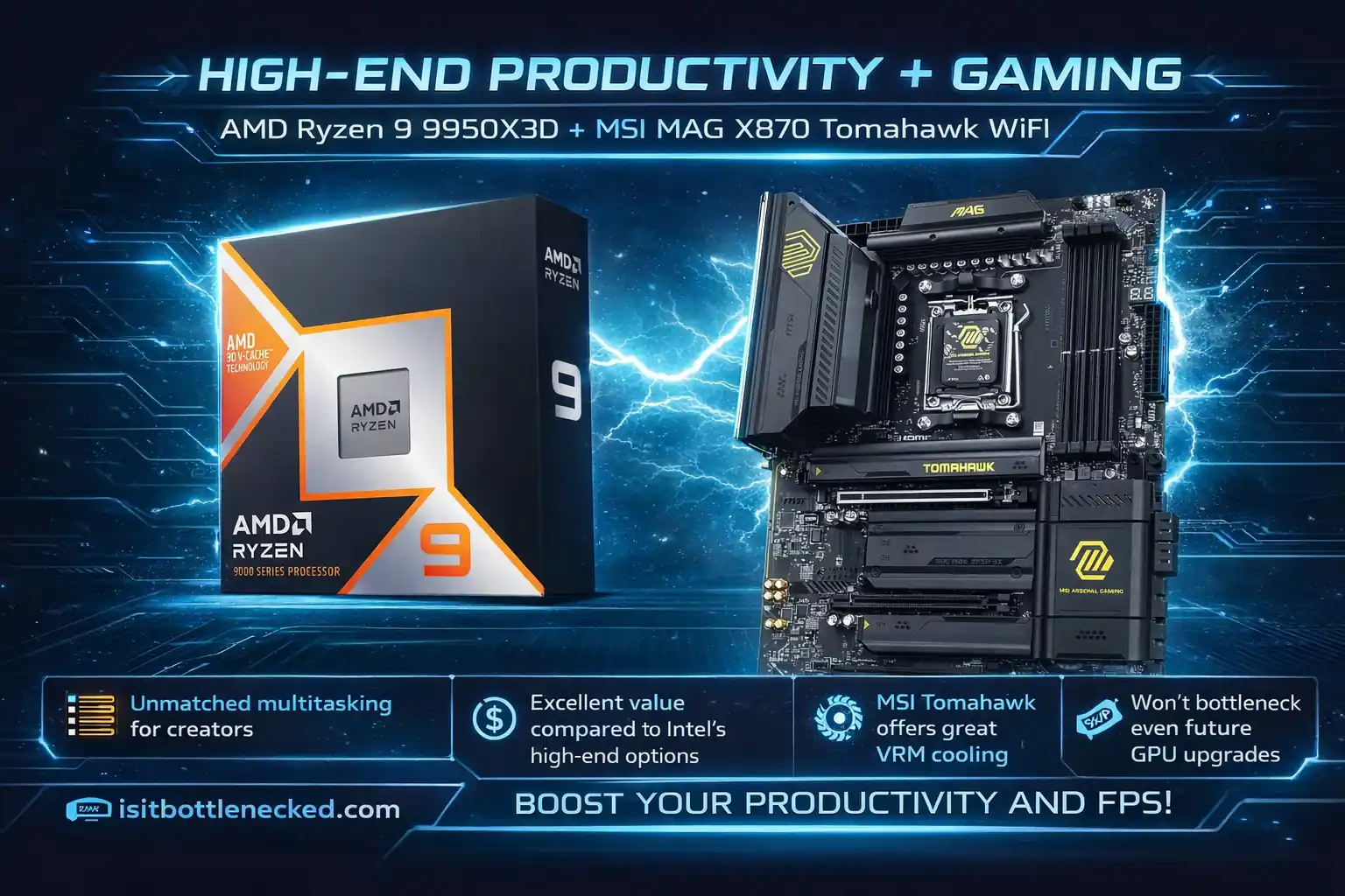 AMD Ryzen 9 9950X3D and MSI MAG X870 Tomahawk WiFi