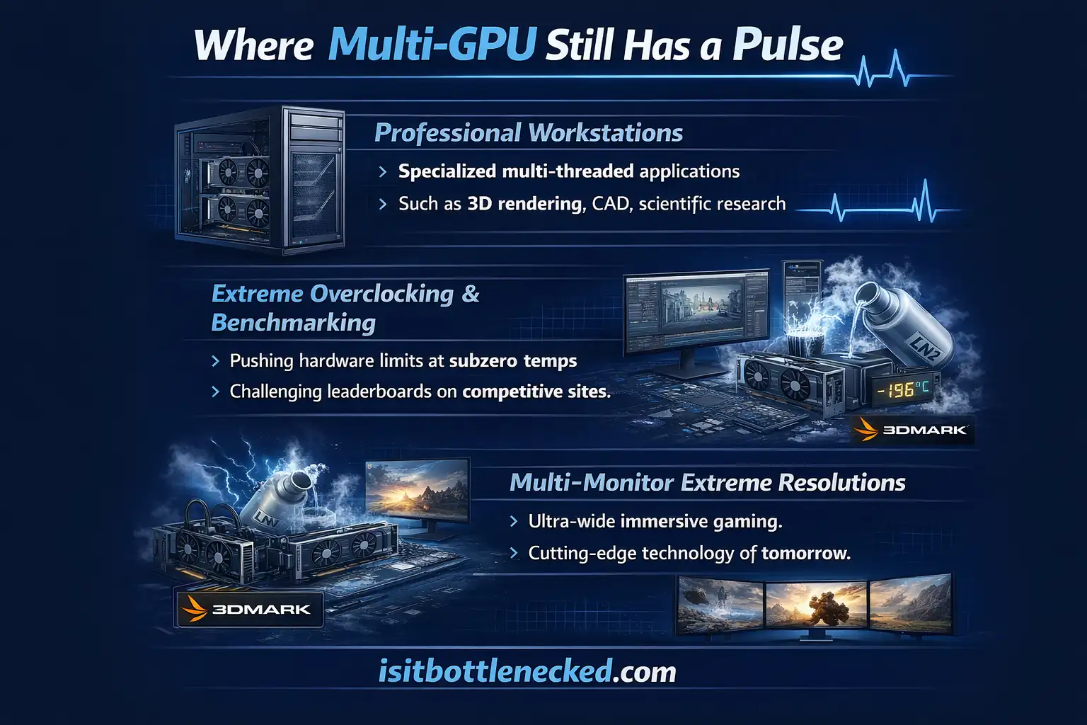 Multiple graphics cards installed in workstation showing professional multi-GPU setup