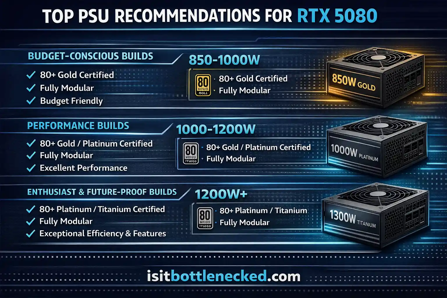Top PSU Recommendations for RTX 5080