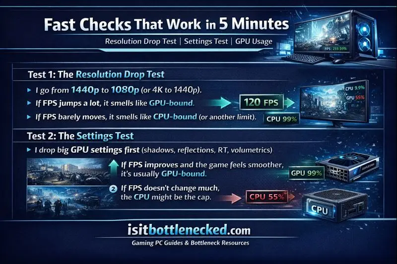 checks resolution drop test settings test GPU usage